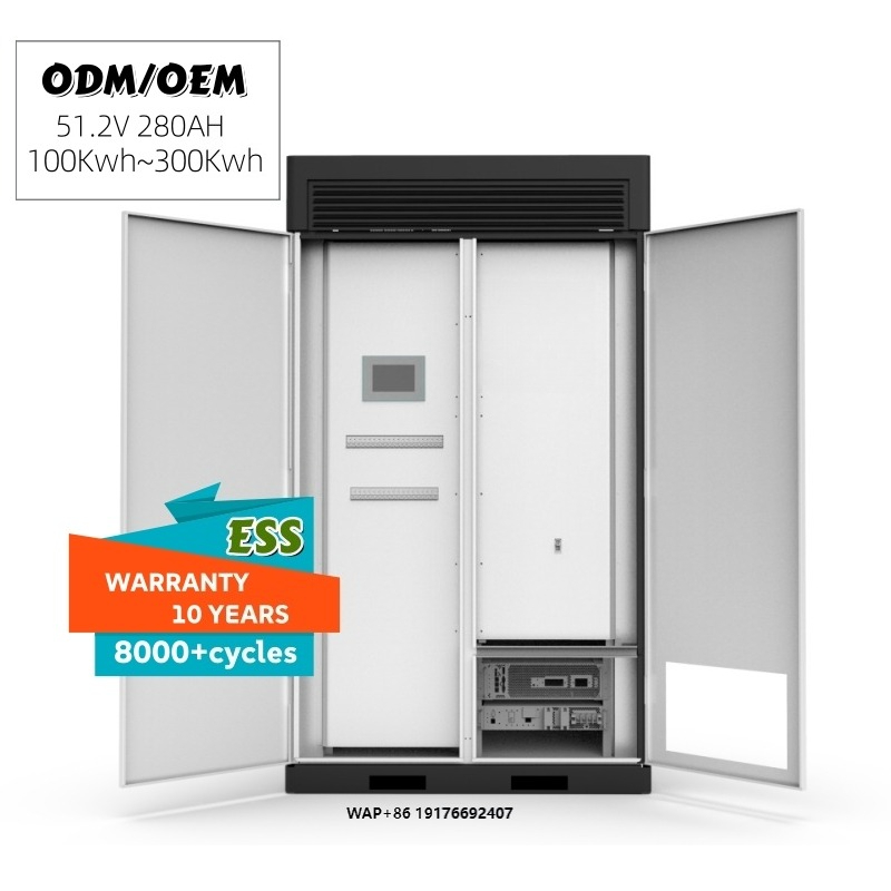 Energy Storage Rack - Hochspannungs-Gewerbebatterie Gestapeltes Lithium-Batteriesystem 51,2V 100Ah 100kWh