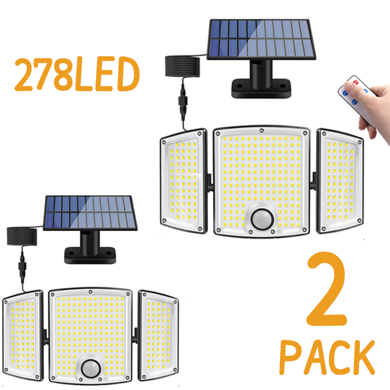 Waterproof Junction Box Solar - LED-Solarleuchte für den Außenbereich, 278 LEDs,
