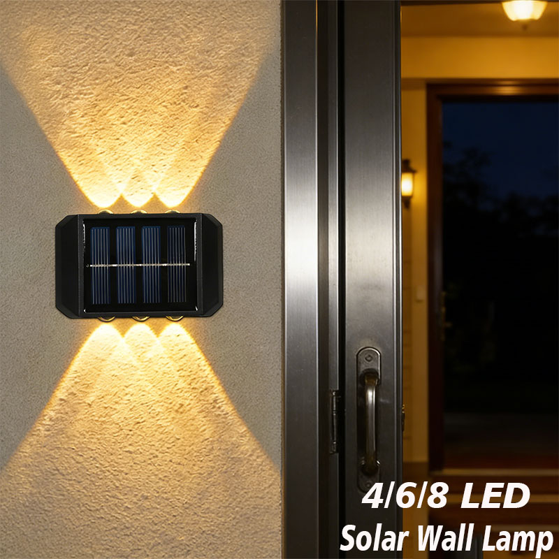Waterproof Junction Box Solar - 4/6/8 LED Solar-Außenleuchte Solarbeleuchtung Wasserdichte Lampe