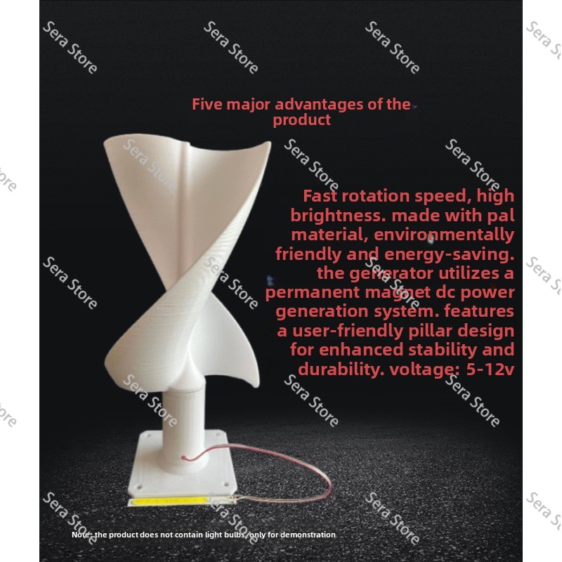 Mini Wind Turbine Vertical - Spiralförmiges Vertikalachsen-Windturbinenmodell mit Niedrigwindstart für DIY-Wissenschaftsexperimente